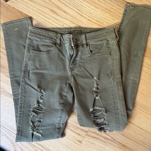 American Eagle Outfitters Ladies Skinny Jegging Jeans in Green